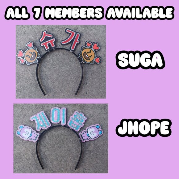 BTS Suga Headband Tangerine Yoongi Rhinestone Handmade KPOP Concert Hair Banner Suga Headband - Etsy main image 4